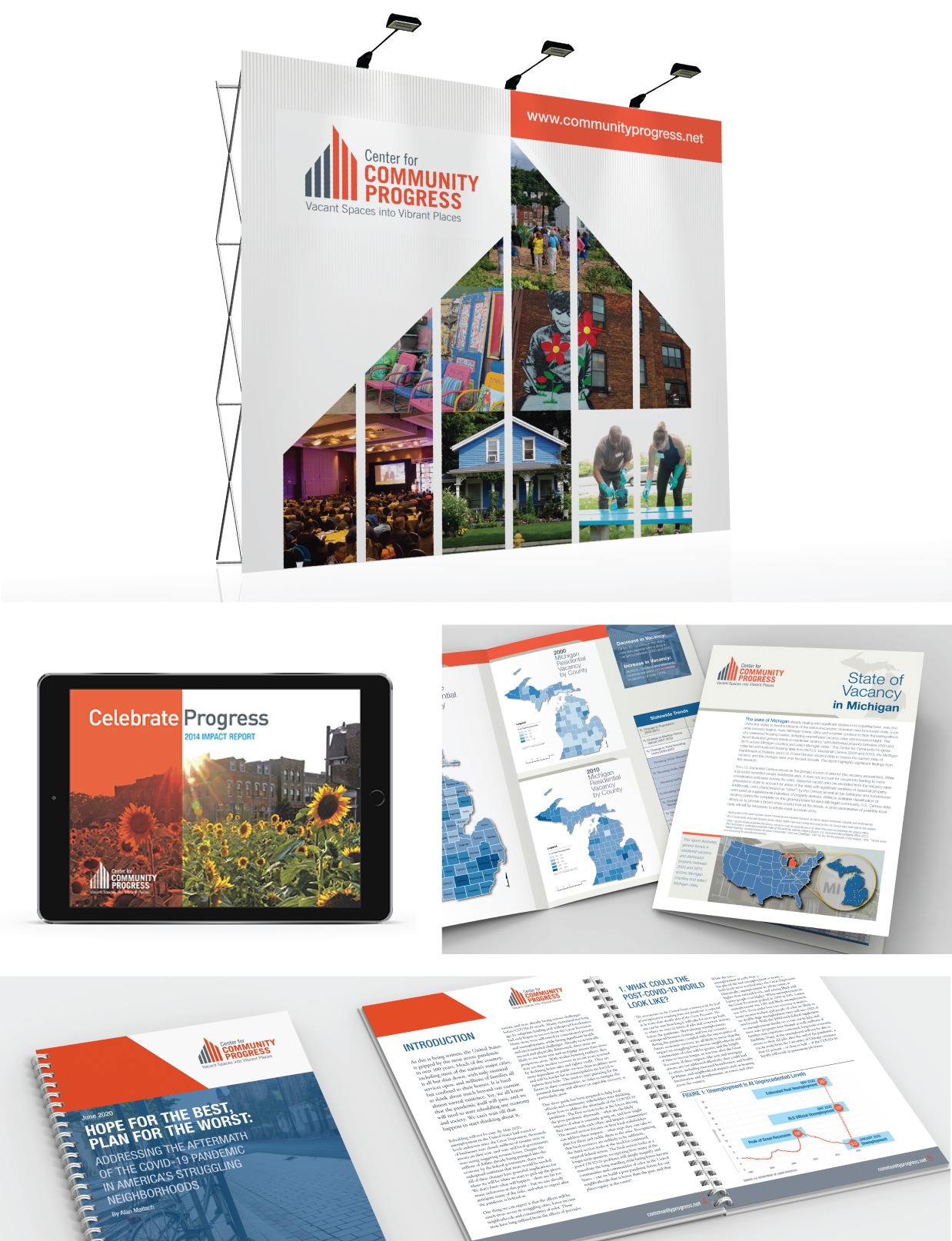 Exhibit Booth, Digital Annual Report, Technical Brief and Report Template
